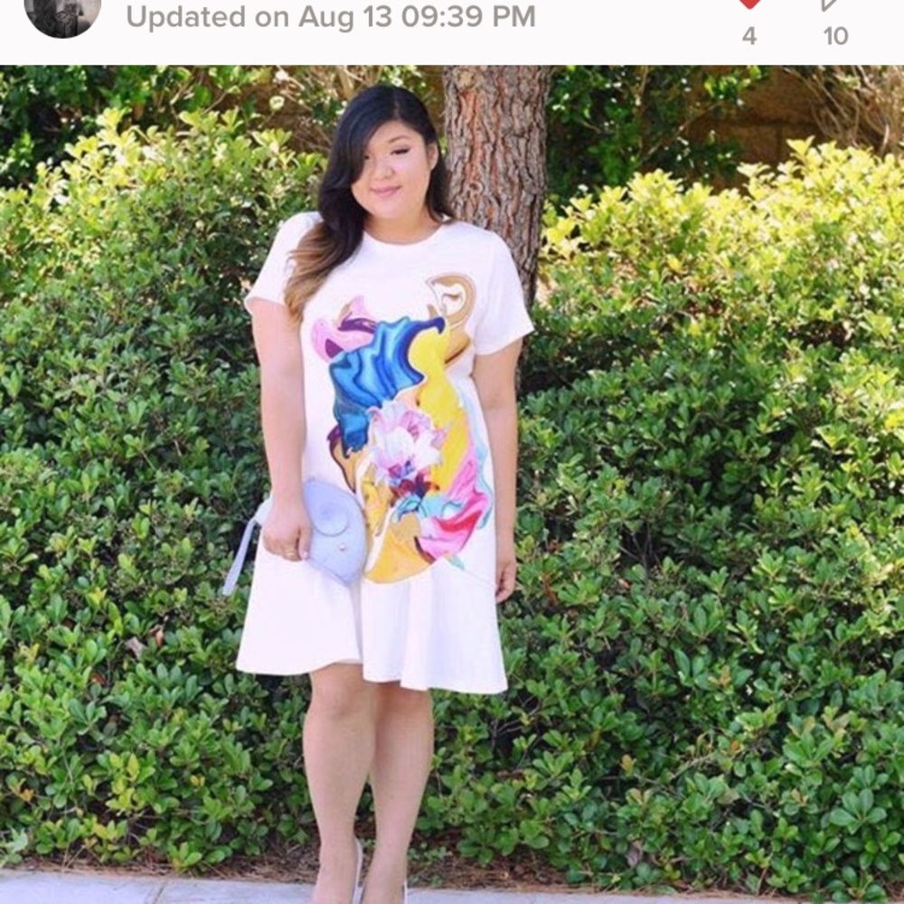 🍿HP 8/12🍿Eloquii Placed Print Ruffle Hem Dress